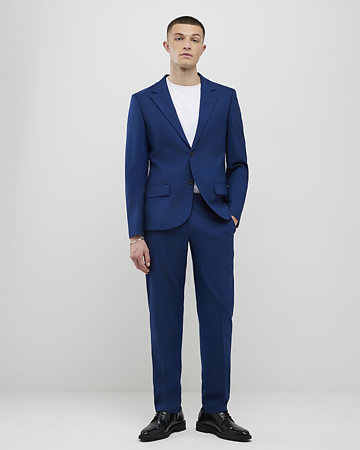 River Island Blue Slim Fit Suit Jacket