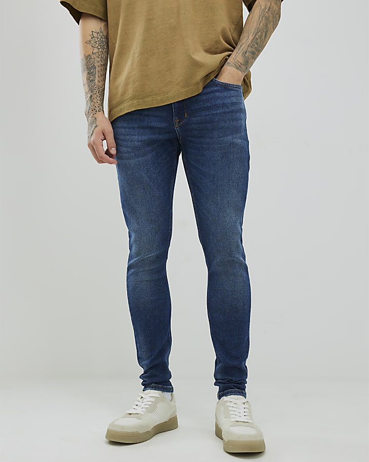 River Island Blue Spray On Jeans
