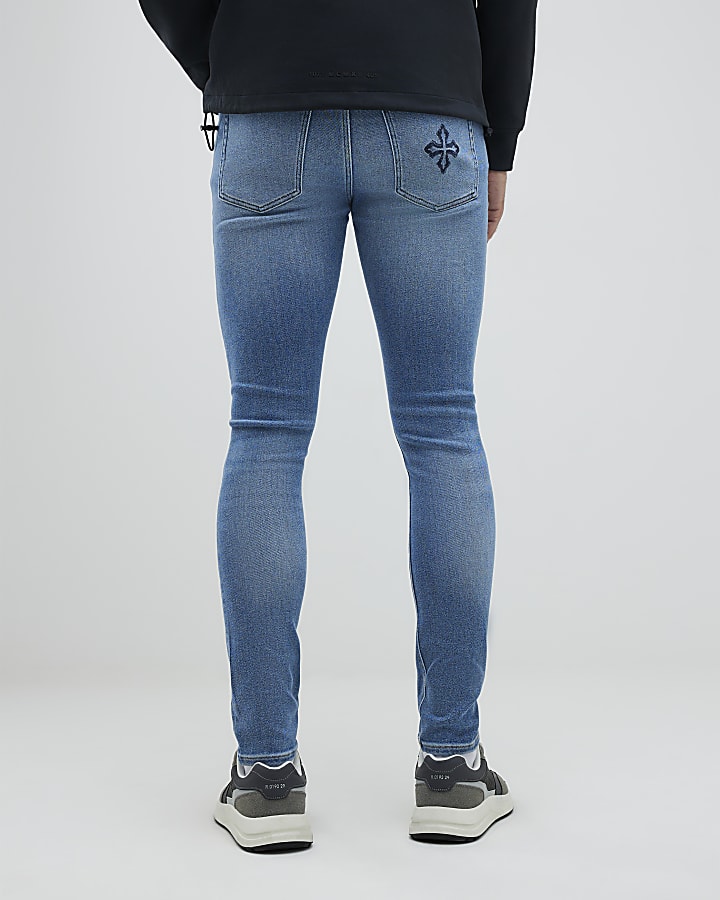 river island Blue Spray On Jeans