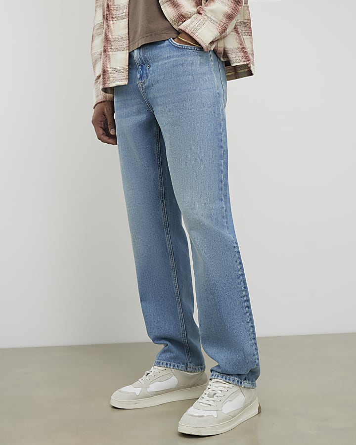 River Island Blue Straight Leg Jeans