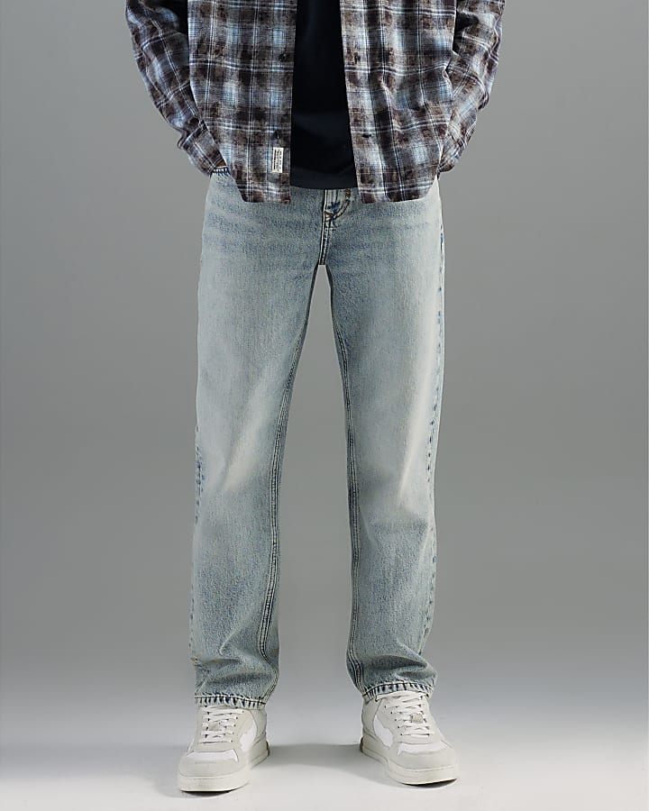 River Island Blue Straight Leg Jeans