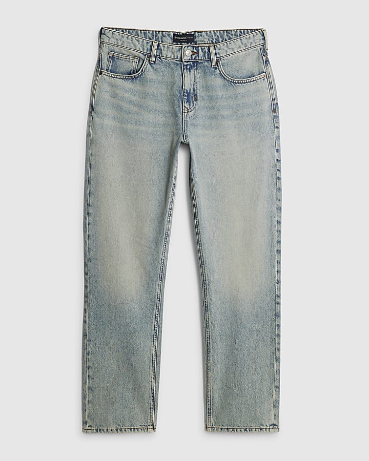 river island Blue Straight Leg Jeans