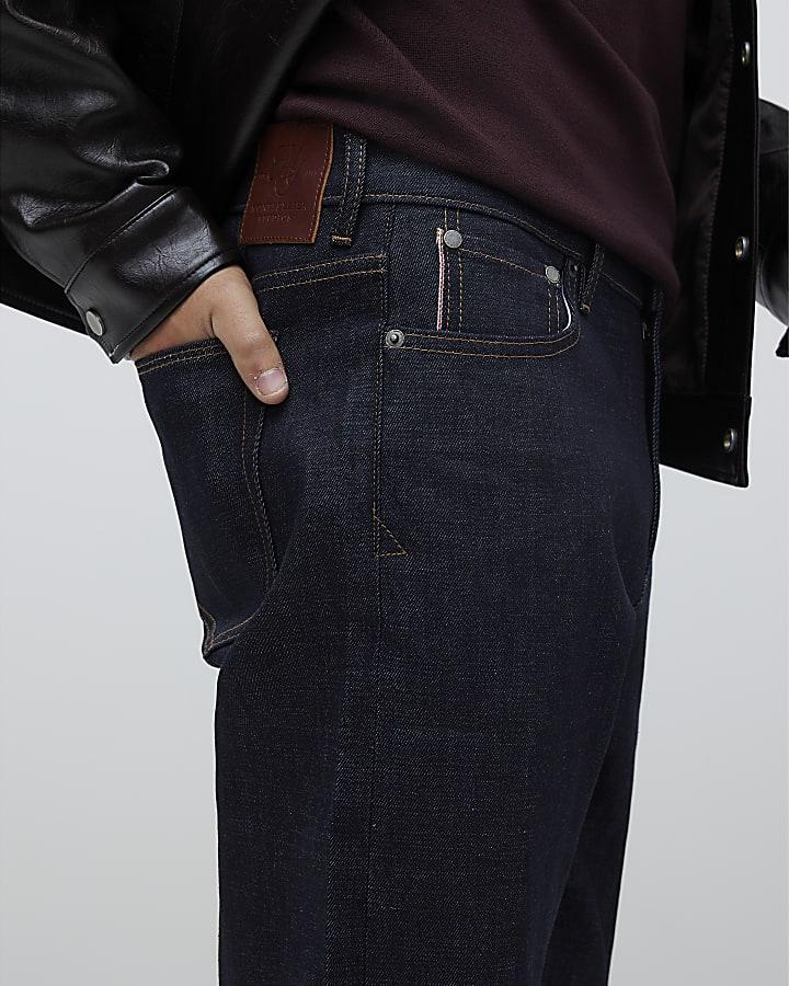 River Island Blue Straight Selvedge Jeans