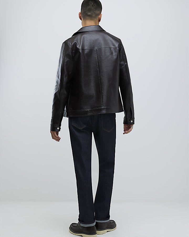 river island Blue Straight Selvedge Jeans