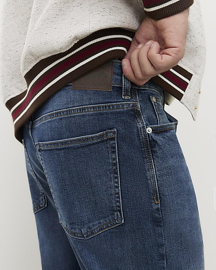 River Island Blue Straight Washed Jeans