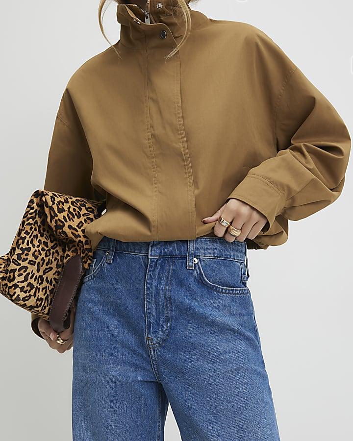 River Island Blue Tailored Wide Leg Jeans