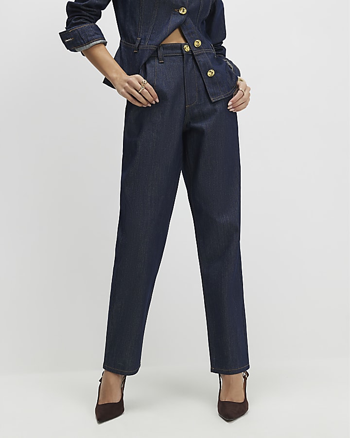 River Island Blue Tapered Fit Jeans