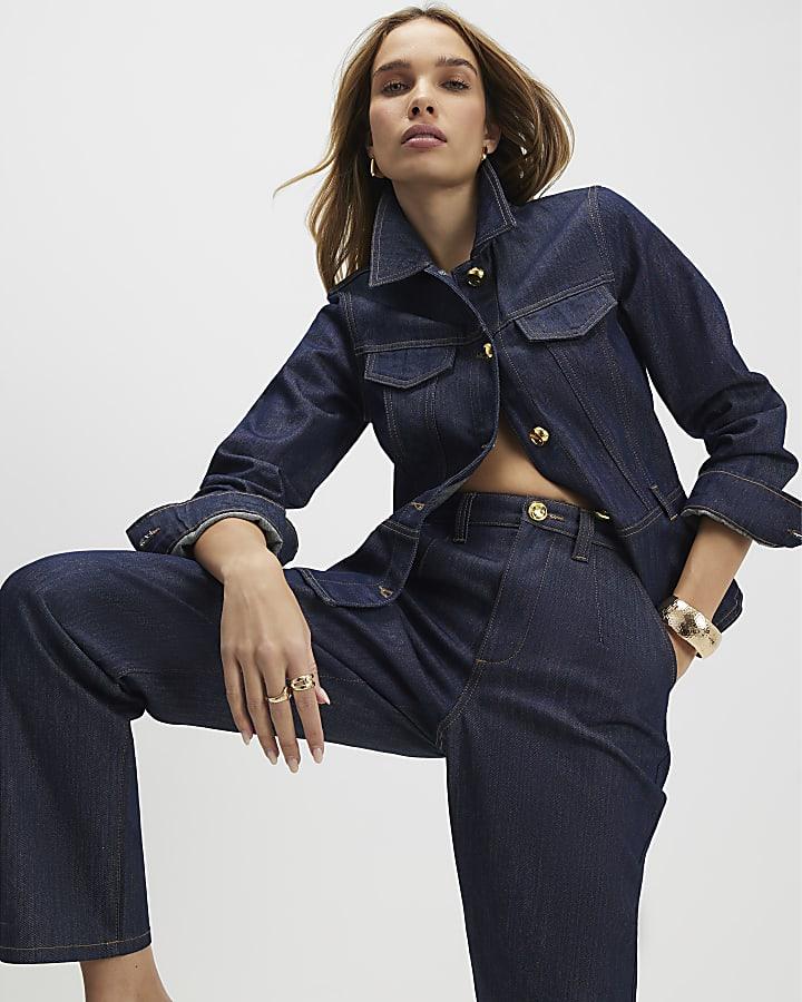 River Island Blue Tapered Fit Jeans