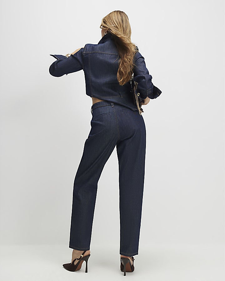 River Island Blue Tapered Fit Jeans