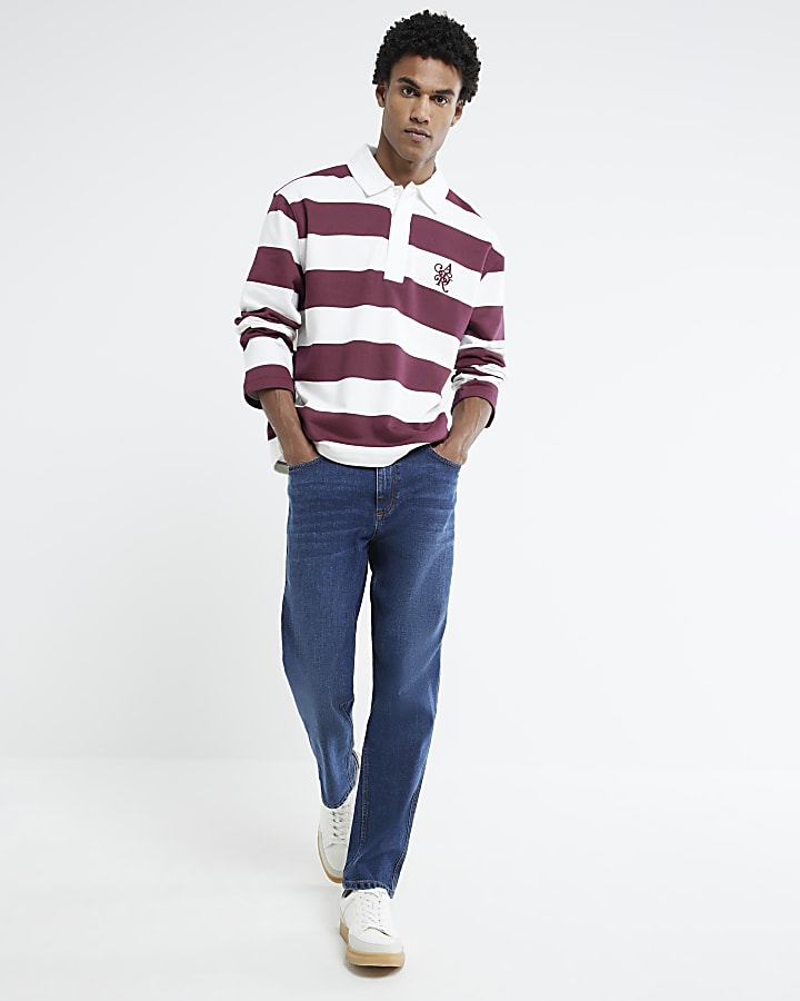 River Island Blue Tapered Fit Jeans