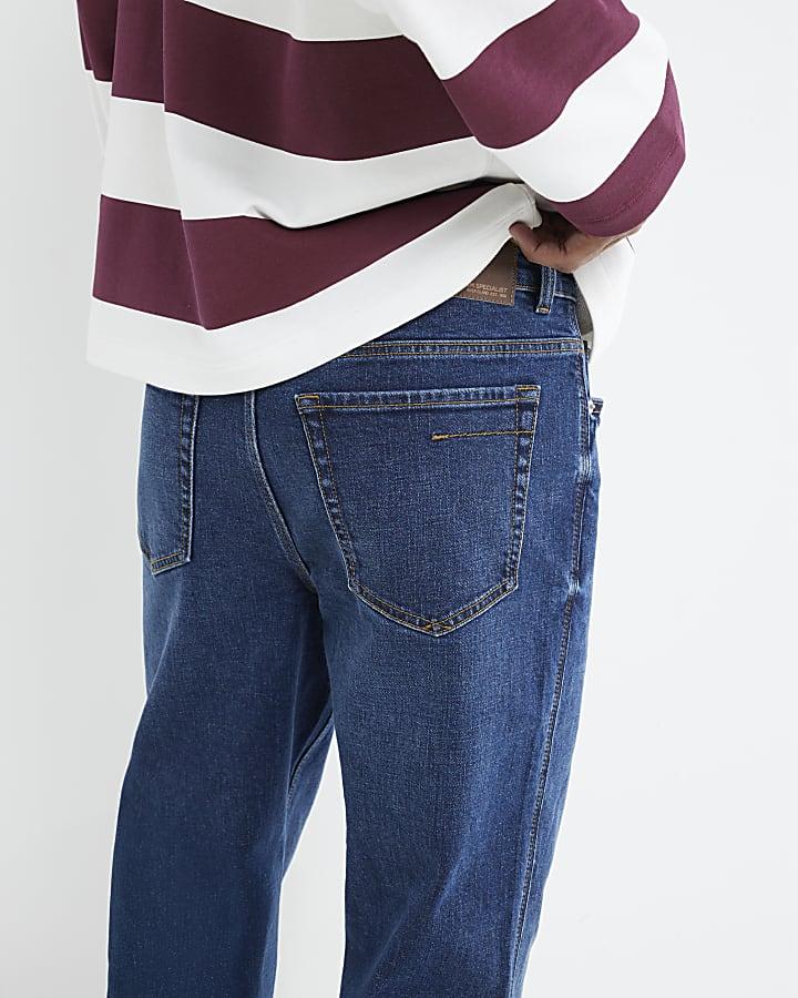 River Island Blue Tapered Fit Jeans
