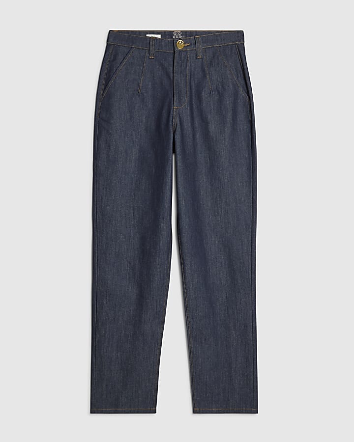 river island Blue Tapered Fit Jeans