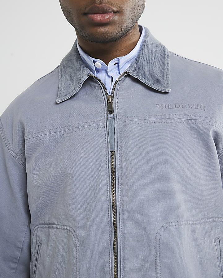 River Island Blue Washed Workwear Jacket
