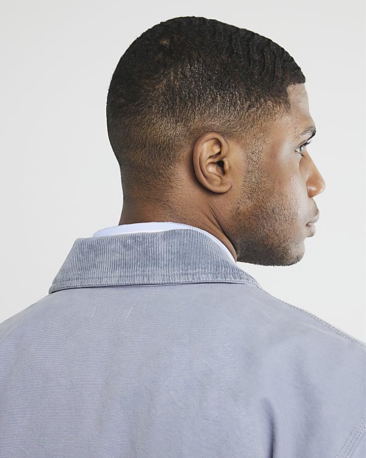 River Island Blue Washed Workwear Jacket