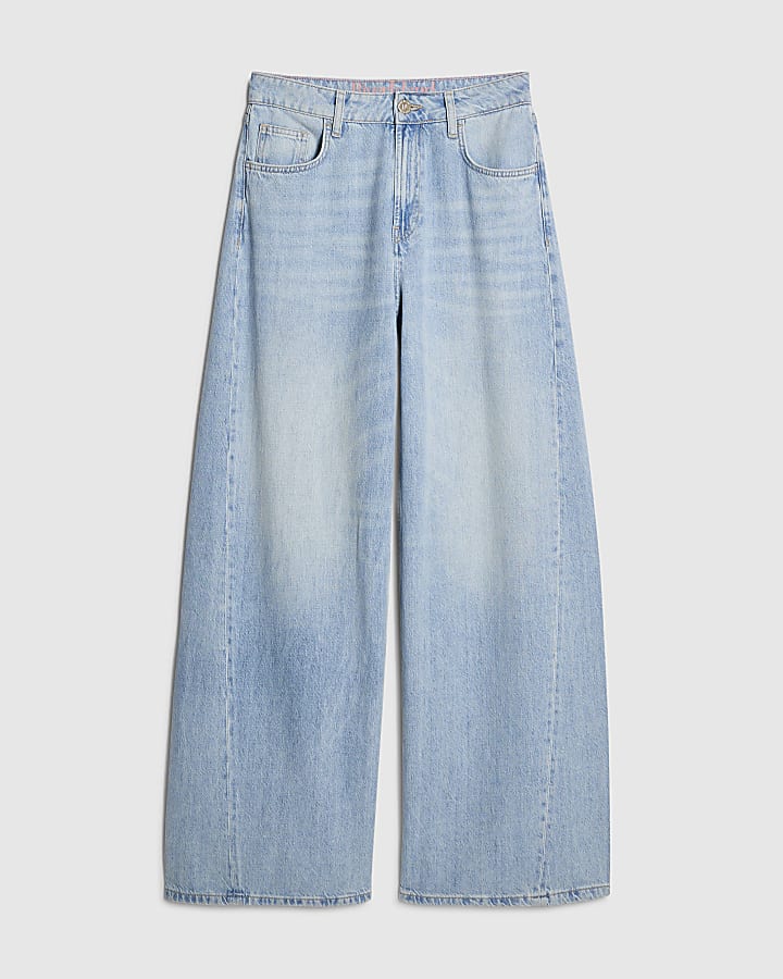 river island Blue Wide Leg Jeans