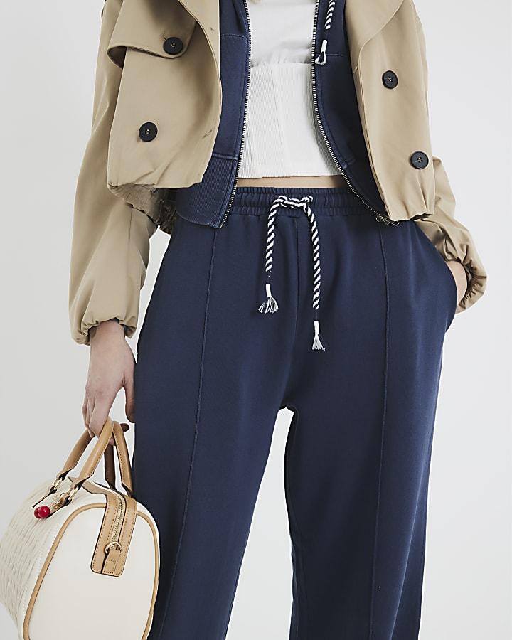 River Island Blue Wide Leg Joggers