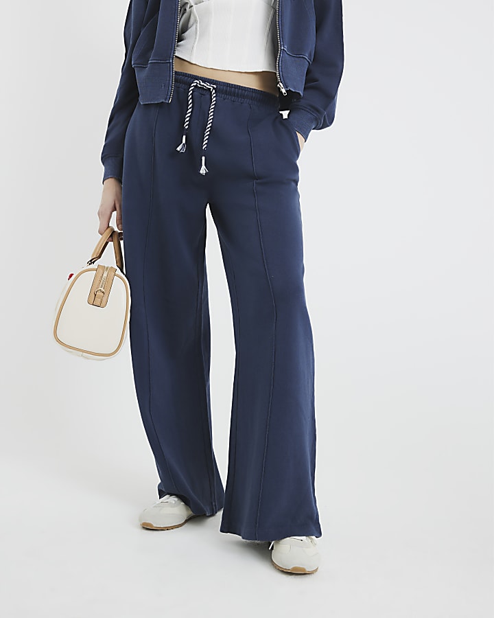 River Island Blue Wide Leg Joggers