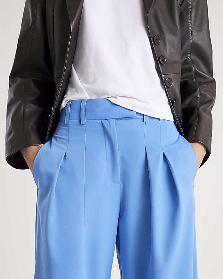 River Island Blue Wide Leg Trousers