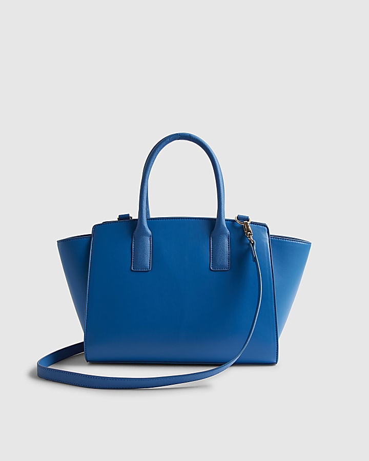 River Island Blue Winged Panelled Zip Tote Bag