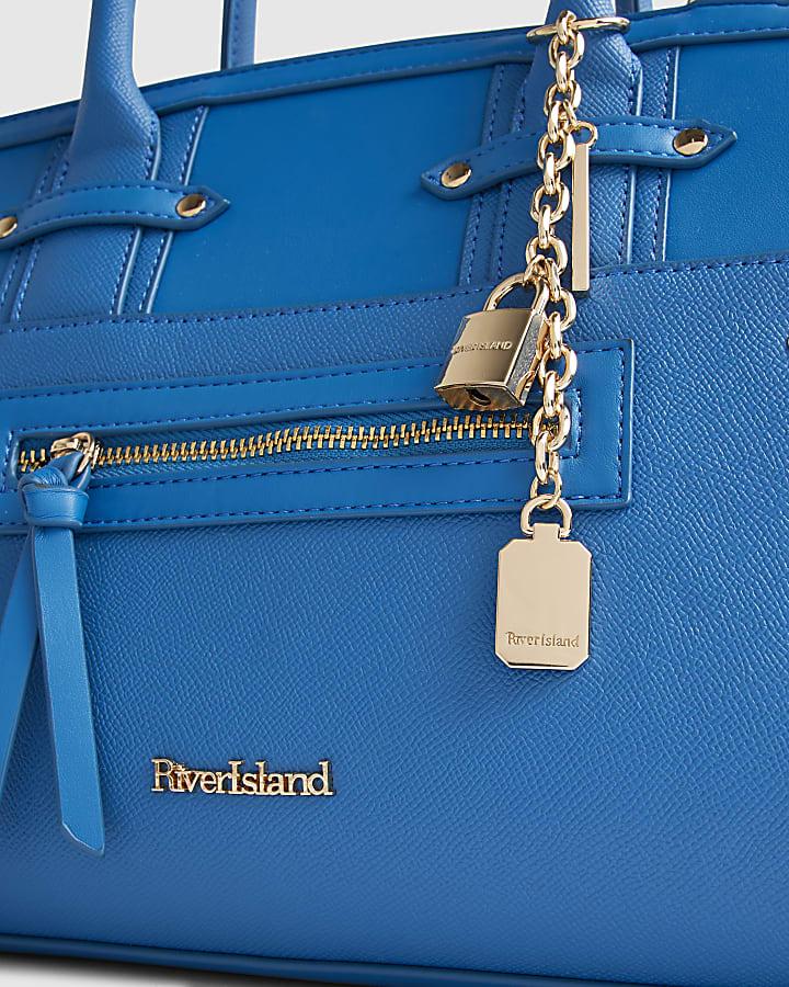 River Island Blue Winged Panelled Zip Tote Bag