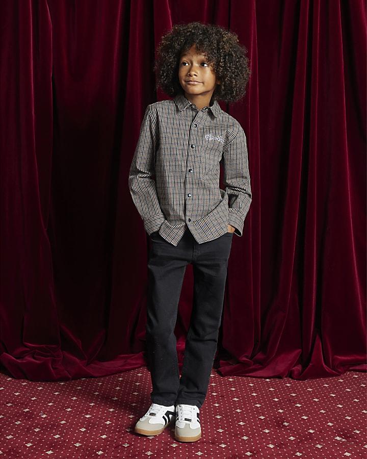 River Island Boys Beige Check Shirt