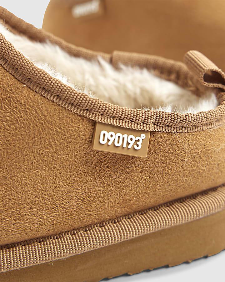 River Island Boys Beige Faux Suede Slippers