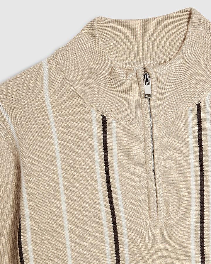 River Island Boys Beige Funnel Neck Top