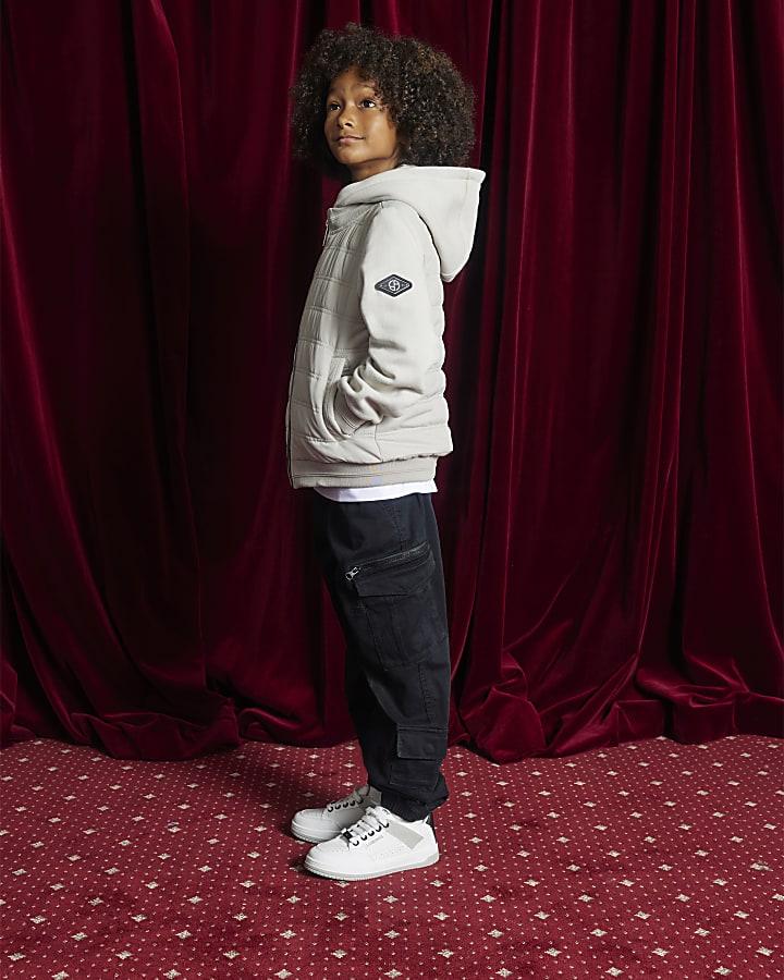 River Island Boys Beige Hooded Hybrid Jacket