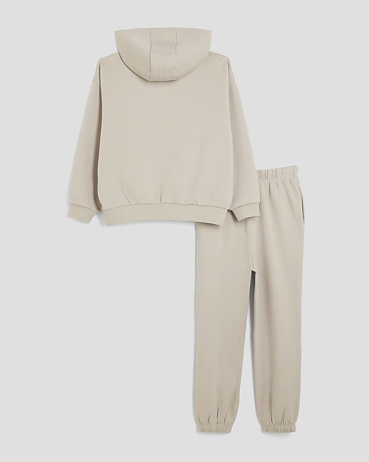River Island Boys Beige RR Hoodie And Joggers Set