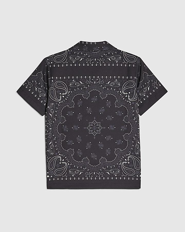 River Island Boys Black Bandana Print Shirt