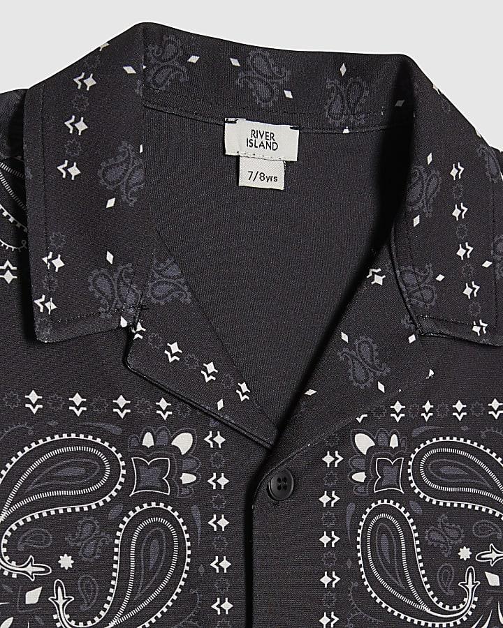 River Island Boys Black Bandana Print Shirt