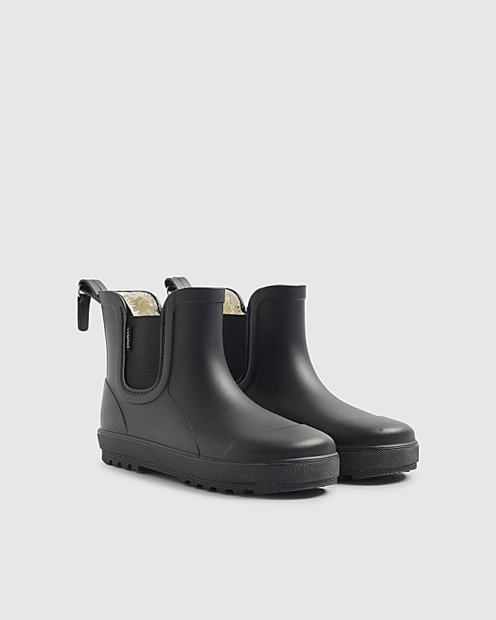 River Island Boys Black Borg Lined Luminis Wellies