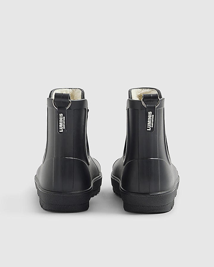 River Island Boys Black Borg Lined Luminis Wellies