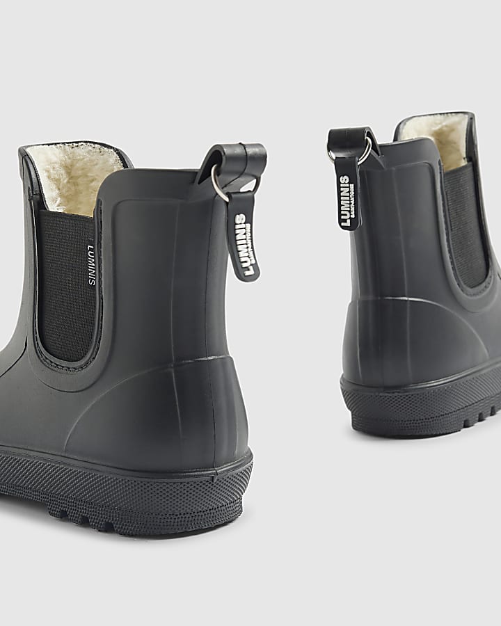 River Island Boys Black Borg Lined Luminis Wellies