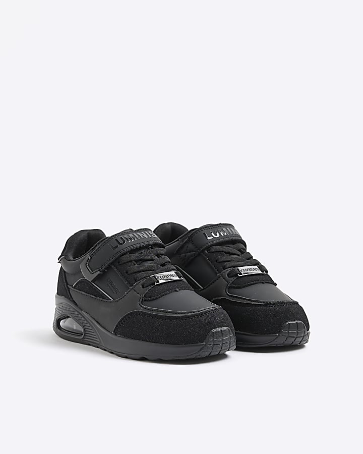 River Island Boys Black Bubble Velrco Trainers