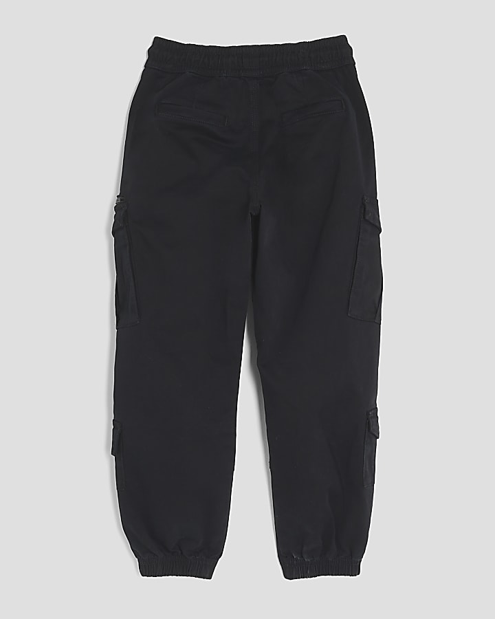 River Island Boys Black Cargo Trousers