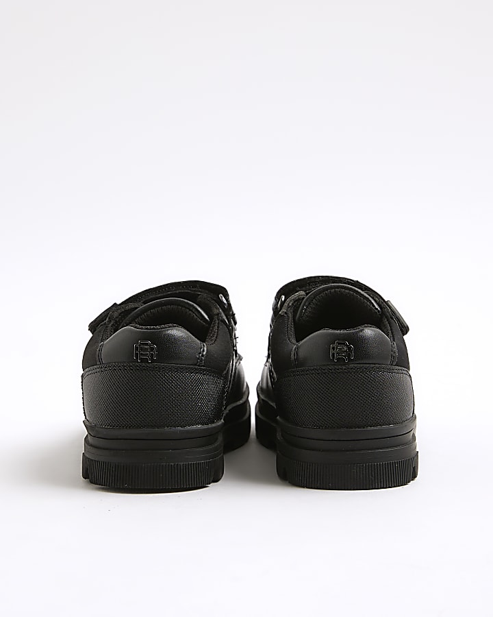 River Island Boys Black Double Velcro Trainers