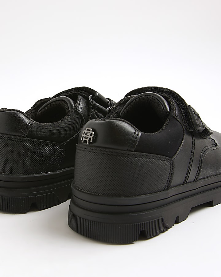 river island Boys Black Double Velcro Trainers