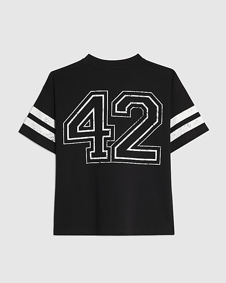 River Island Boys Black Football 42 T-Shirt