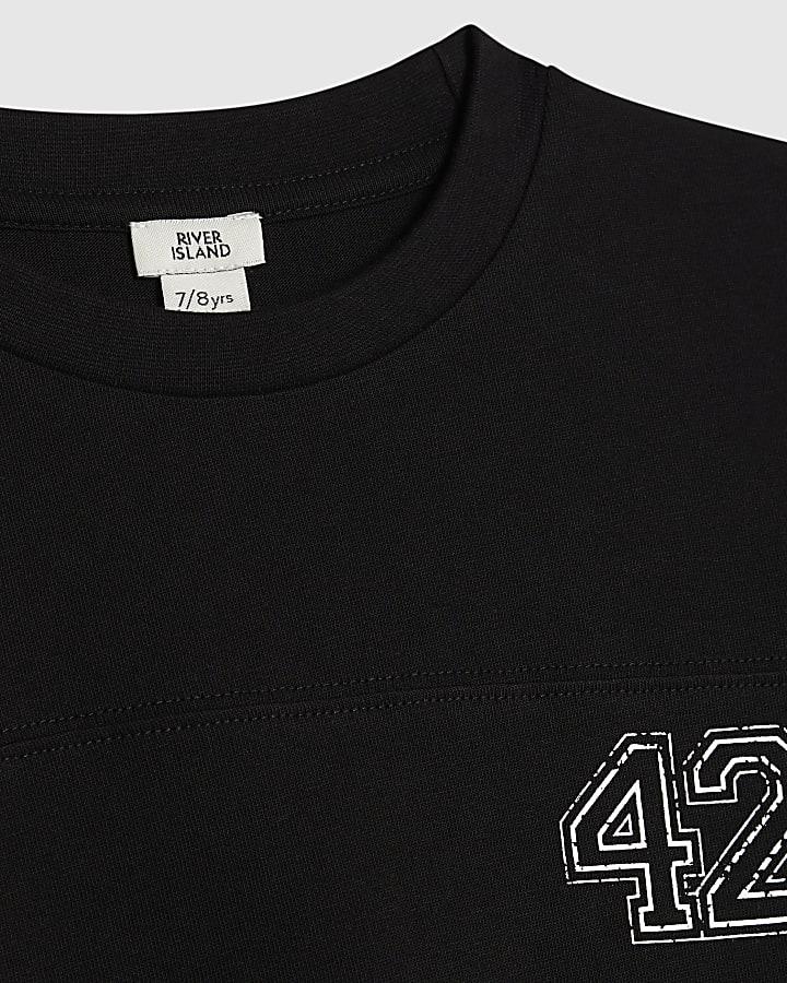 River Island Boys Black Football 42 T-Shirt