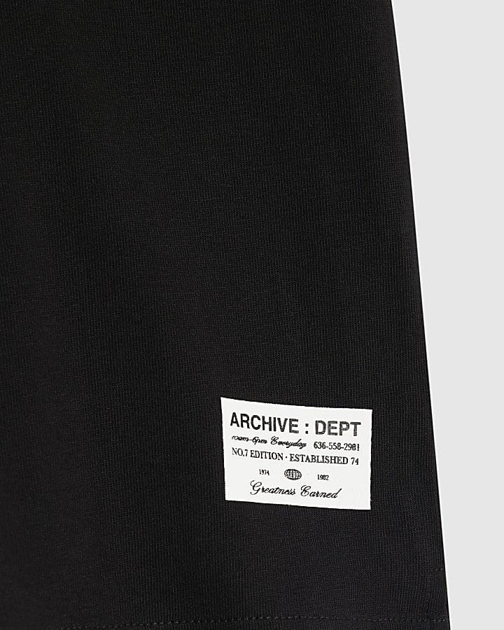 river island Boys Black Football 42 T-Shirt