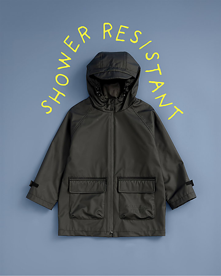 River Island Boys Black Hooded Raincoat