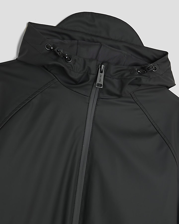 river island Boys Black Hooded Raincoat