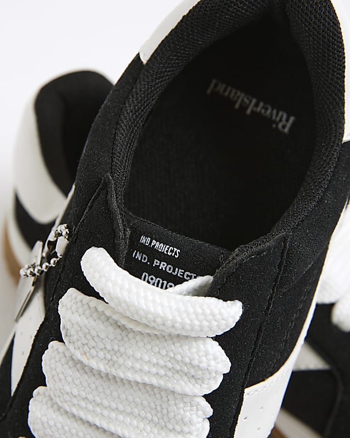 river island Boys Black Lace Up Trainers