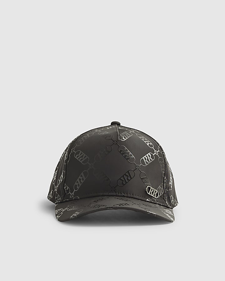 River Island Boys Black Monogram Cap
