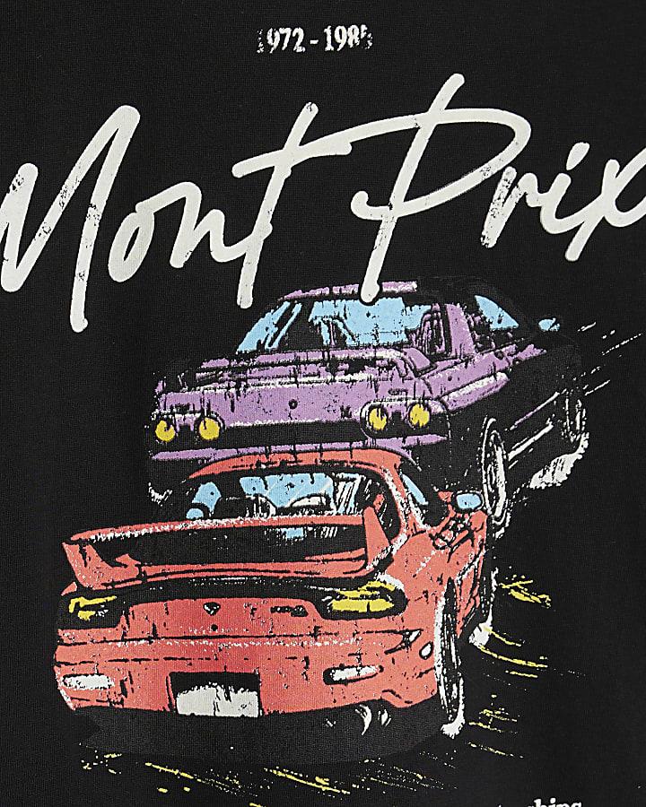 river island Boys Black Mont Prix Car T-Shirt