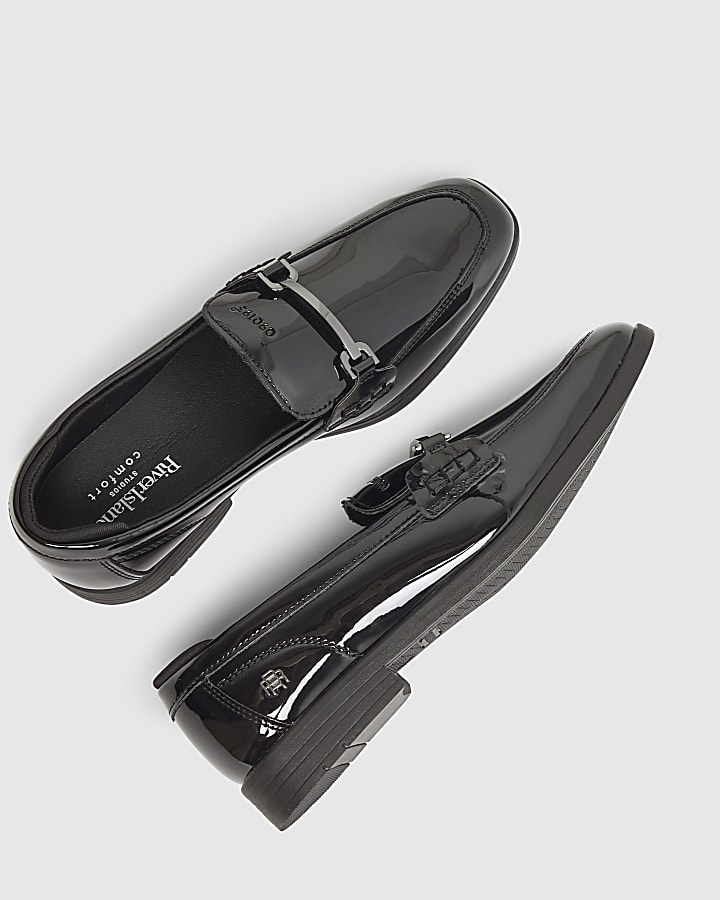 River Island Boys Black Patent Loafers