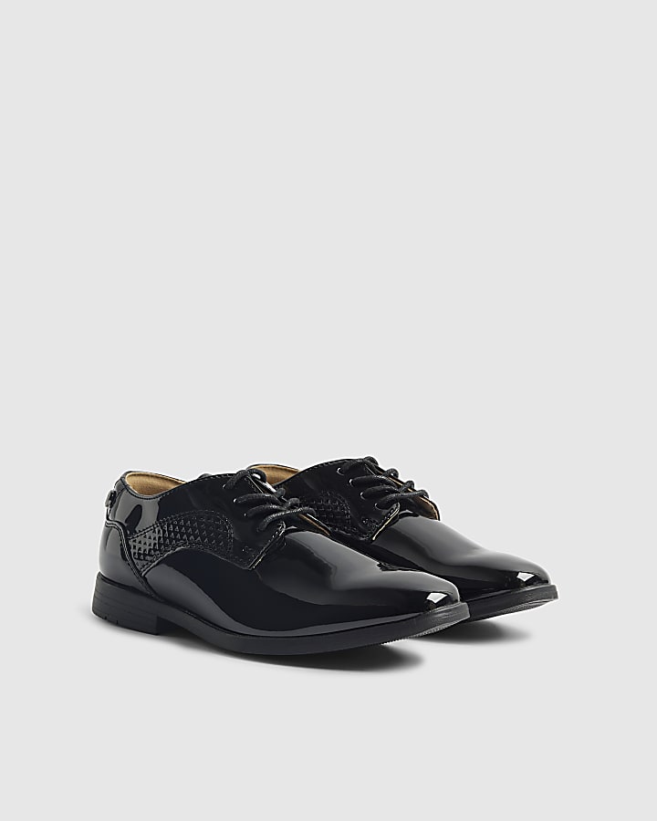 River Island Boys Black Patent Point Shoes