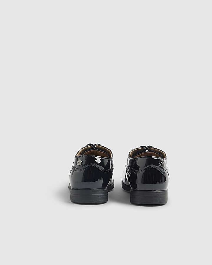 River Island Boys Black Patent Point Shoes