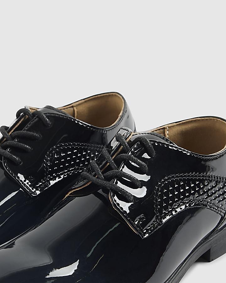 River Island Boys Black Patent Point Shoes